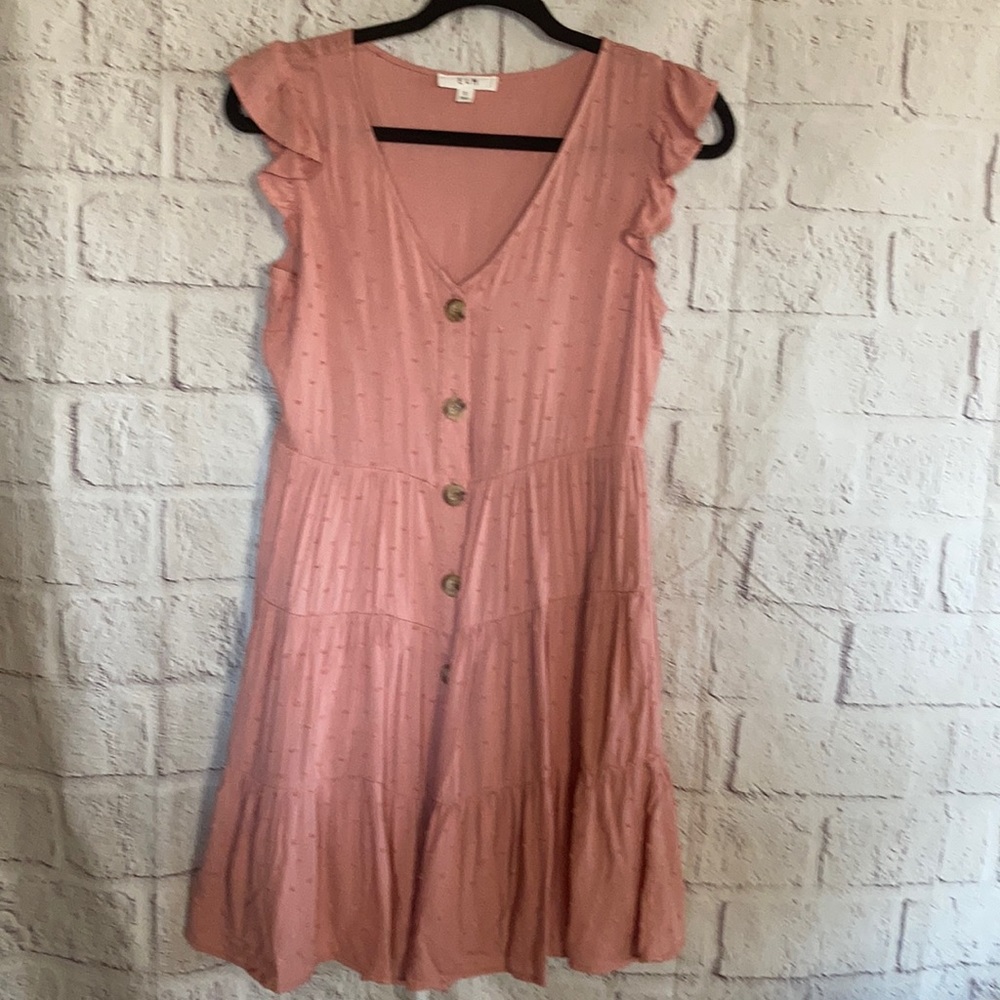 E& M Dusty Pink Prairie  Boho Dress Size Small